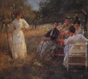 Edmund Charles Tarbell In the Orchard Spain oil painting artist